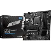 Материнская плата Socket-1700 ATX B760M MSI Pro B760M-P DDR4 MB Intel B760 s1700, 4xDDR4 128GB, D-SUB/HDMI 1.4/DP, 1xPCIe 4.0x16, 2xPCIe 4.0, 1xLAN, 4xSATA 6Gb/s, 2xM.2, 1xUSB-C, 1xUSB 3.2, 4xUSB 2.0, 2xPS/2, mATX