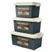 Набор ящиков Следопыт PF-EB-01 Expedition Box 30 л, 40 л, 50 л, цв. графит/бежевый многофункциональные, особо прочные