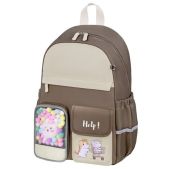 Рюкзак Brauberg 274435 Pastel с термонашивками в комплекте, Лучшие друзья, коричневый, 40х29х14 см