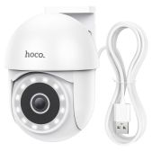 Камера видеонаблюдения Hoco D2 белый уличная 3MP/2304x1296 поворот 350 градусов наклон 96 градусов IP65