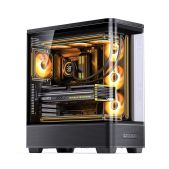 Корпус ATX без БП Jonsbo TK-5 Black, TG aquarium, 3x140mm ARGB Fan, 4x120мм ARGB Fan, mini-ITX, mATX, ATX, черный