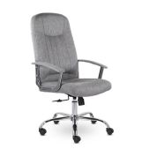 Кресло офисное Easy Chair CH-277 Бостон, хром, ткань, серый M-02