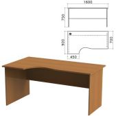 Стол письменный Монолит СМ7.3, 1600х900х750мм, эргономичный левый, цвет орех гварнери