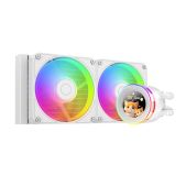 Комплект водяного охлаждения ID-CoolING SL240 V2 White LGA1954/1851/1700/1200/115X/AM5/AM4 TDP 300W, PWM, LCD Display, Dual ARGB вентилятор 120мм, белый