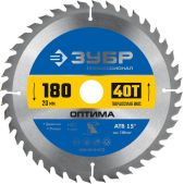 Диск пильный Зубр 36903-180-20-40_z01 Оптима, Профессионал 180 x 20мм, 40Т, по дереву