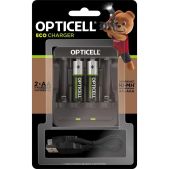 Зарядное устройство Opticell Eco Charger +2 аккумулятора AA 2600mAh 4 слота / зарядка AA/AAA