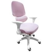 Кресло детское Brabix 533316 Kids MG-225, сетка/ткань TW, розовое с поясничной поддержкой