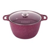 Кастрюля 6л Kukmara К61TSM Trendy style вишневый 6 л, алюминий, антипригарное, вишневый, крышка стекло