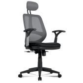 Кресло Brabix 530871 Saturn ER-400, с подголовником, комбинированное, черное/серое