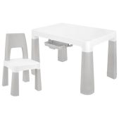 Стол детский + стул Brabix 533292 Kids CS-003, 2-7 лет, пластик белый + серый