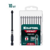 Биты Kraftool 26191-2-100-S10 Impact PH 2, 100мм, 10 шт, ударные