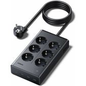 Сетевой фильтр 1.5м черный Ugreen S622 75141 20W 6-Outlet With USB-C&3xUSB-A Power Strip