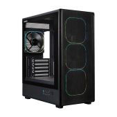 Корпус ATX без БП Xastra A315M-4FG12A A315M 4ARGB-FG Black Mesh/ Screwless TG/ 4x120мм FG ARGB PWM fans/