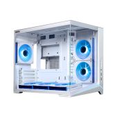 Корпус mATX без БП Xastra QW505M-6FM12A-C10-WH White Aquarium/Screewless/ 6x120мм ARGB PWM FM fans/Argb+PWM HUB 10port/Led strip/