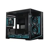 Корпус mATX без БП Xastra QW505M-6FN12A-C10 Black Aquarium/Screewless/ 6x120мм ARGB PWM FN fans/Argb+PWM HUB 10port/Led strip/
