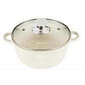 Кастрюля 1.5л Kelli KL-4714-16 бежевый, антипригарное гранитное покрытие, для всех типов плит, включая индукцию, стекл. крышка, силиконовые накладки на ручки