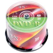 Диск DVD+R плюс VS VSDVDPRCB5001 4.7 Gb 16x Cake Box упаковка на шпиле, комплект 50 шт