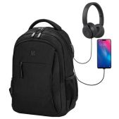 Рюкзак Brauberg 270798 Urban универсальный с отделением для ноутбука, USB-порт, Kinetic, черный, 46х31х18 см