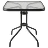 Стол Nostress 641937 TG-002, стеклянная столешница, 60х60см, металлический каркас, черный