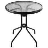 Стол круглый Nostress 641936 TG-001, стеклянная столешница, диаметр 60см, металлический каркас, черный