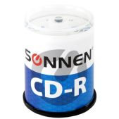 Диск CD-R Sonnen 513533, 700 Mb, 52x, Cake Box упаковка на шпиле комплект 100 шт