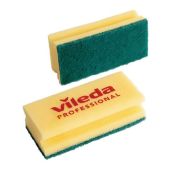 Губки хозяйственные Vileda 101397 15х7х4.5 см, комплект 10 шт, для любых поверхностей, желтые, зеленый абразив