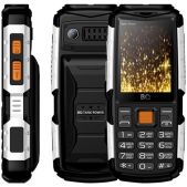 Мобильный телефон BQ M-2430 Tank Power Black Silver 4000mAh, вибро, 2 фонарика, функция Powerbank