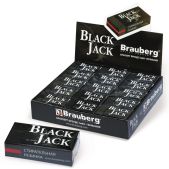 Резинка стирательная Brauberg 222466 Black Jack в карт. держ, 40х20х11мм, трёхслойная, цвет чёрный